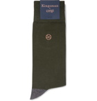 Kingsman - Colour-Block Cotton-Blend Socks - Green