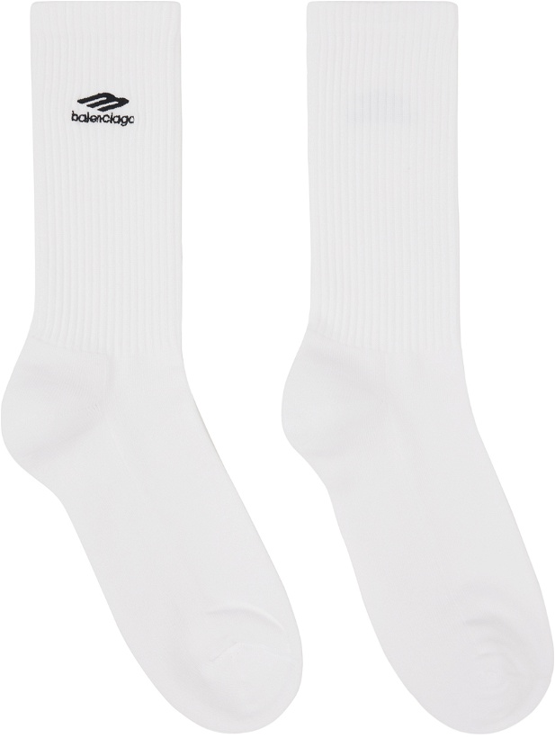 Photo: Balenciaga White 3B Sports Icon Socks