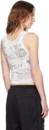 MadeMe White Lace Trim Tank Top