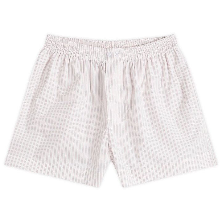 Photo: Deiji Studios Women's Stripe Boxer Shorts in Musk Stripe