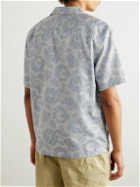 Club Monaco - Convertible-Collar Floral-Print Cotton and Lyocell-Blend Shirt - Blue