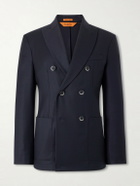 Barena - Doria Double-Breasted Wool-Blend Blazer - Blue