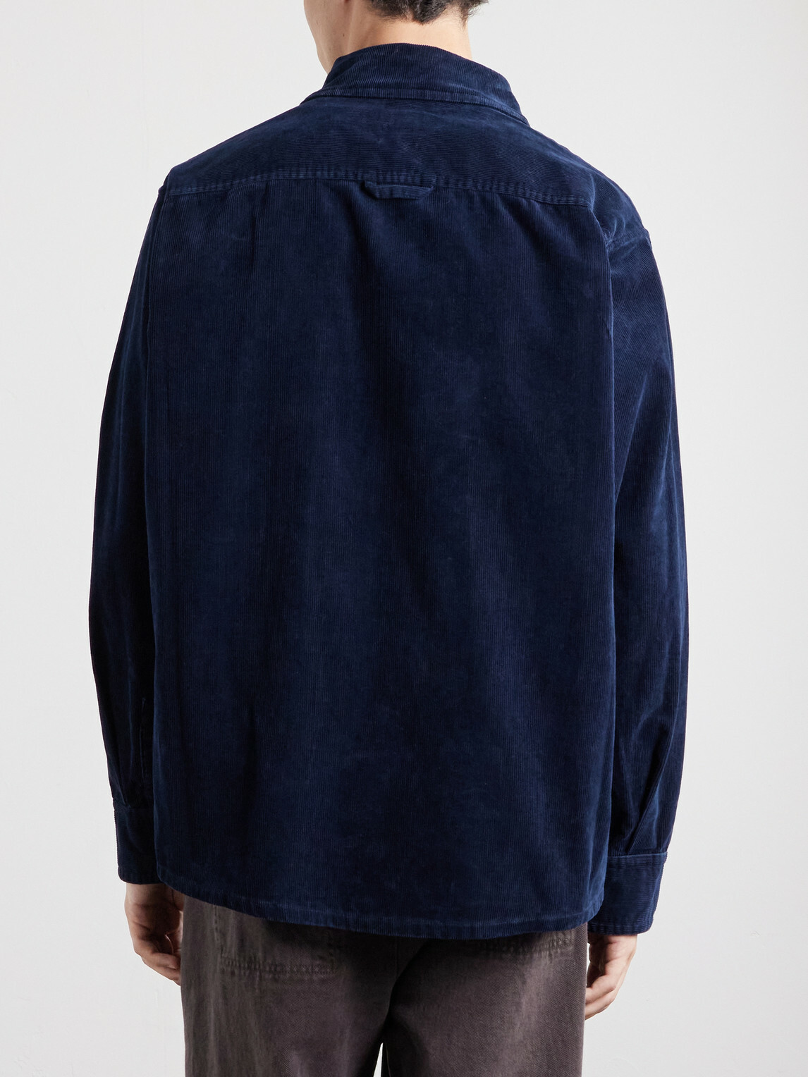 A.P.C. - Basile Logo-Embroidered Cotton-Corduroy Shirt - Blue