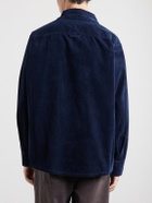 A.P.C. - Basile Logo-Embroidered Cotton-Corduroy Shirt - Blue