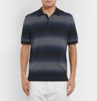 rag & bone - Striped Cotton and Cashmere-Blend Polo Shirt - Gray