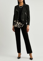 High Metamorphic Printed Satin and Stretch-cotton T-shirt Black