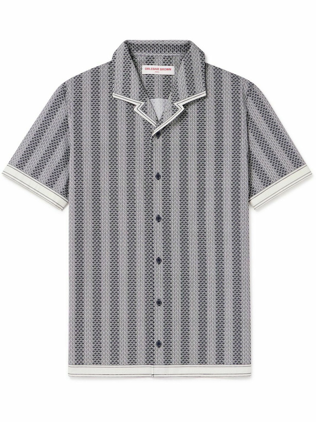 Photo: Orlebar Brown - Hibbert Rills Camp-Collar Printed Cotton Shirt - Blue