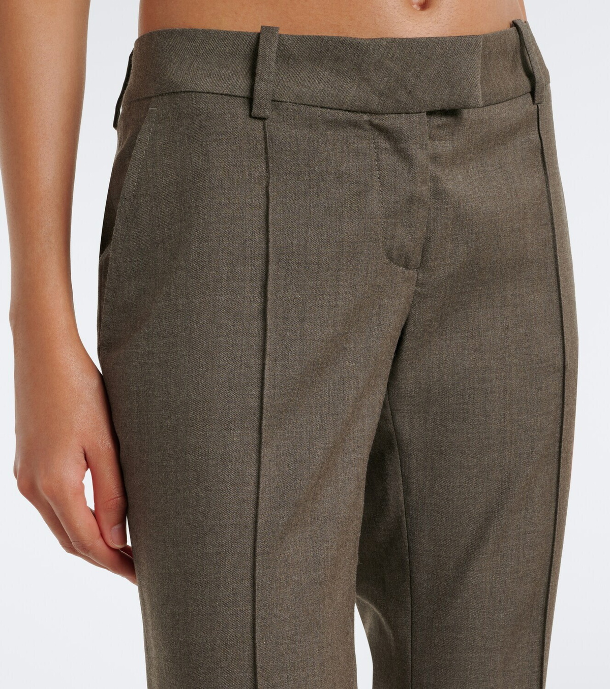 The Attico Low-rise wool-blend flared pants
