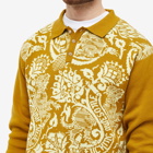 Fucking Awesome Men's Long Sleeve Fancy Knit Polo Shirt in Gold/Ivory