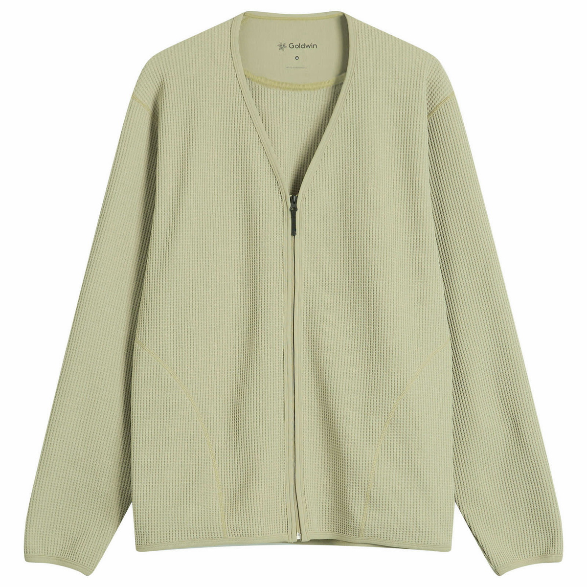 Goldwin Men's Waffle Light Cardigan in Oak Beige