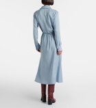 Gucci Interlocking G belted silk shirt dress
