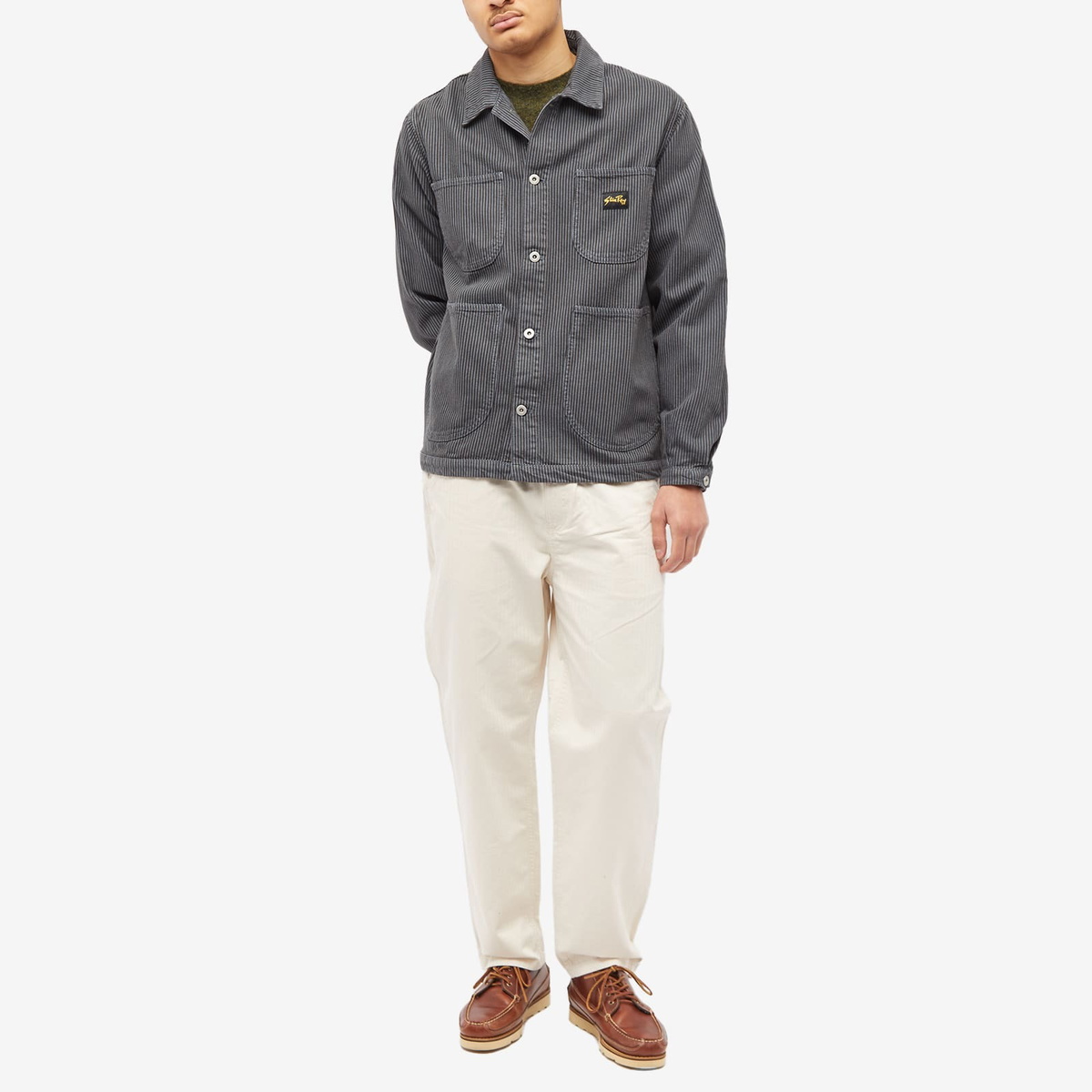 Stan Ray Men's Coverall Jacket in Black Overdye Hickory