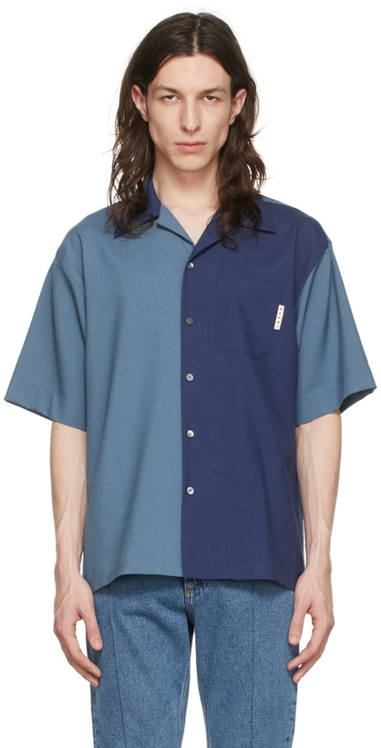 Photo: Marni Blue Virgin Wool Shirt