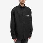 Balenciaga Men's Logo Poplin Shirt in Black