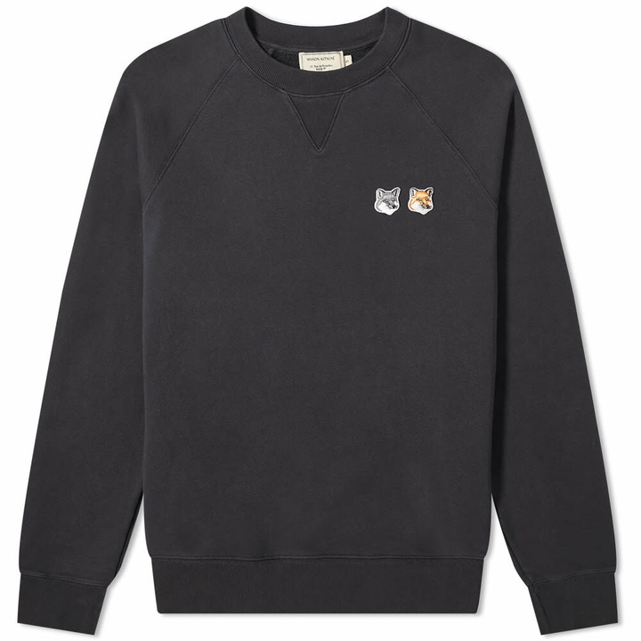 Photo: Maison Kitsuné Men's Double Fox Head Patch Sweat in Anthracite