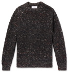 Mr P. - Donegal Cable-Knit Merino Wool, Alpaca and Silk-Blend Sweater - Men - Black