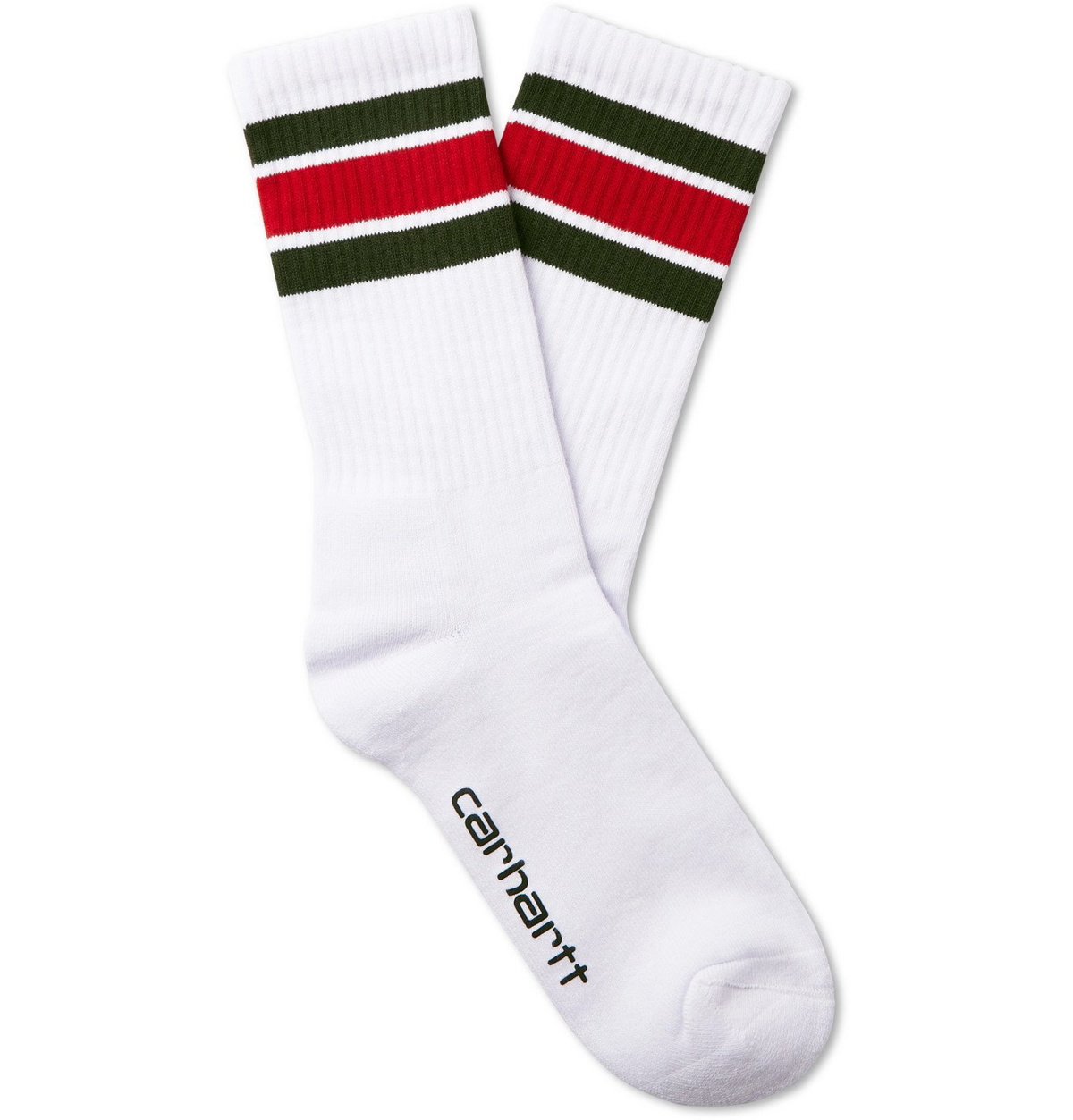 Carhartt WIP - Grant Striped Logo-Print Cotton-Blend Socks - White ...
