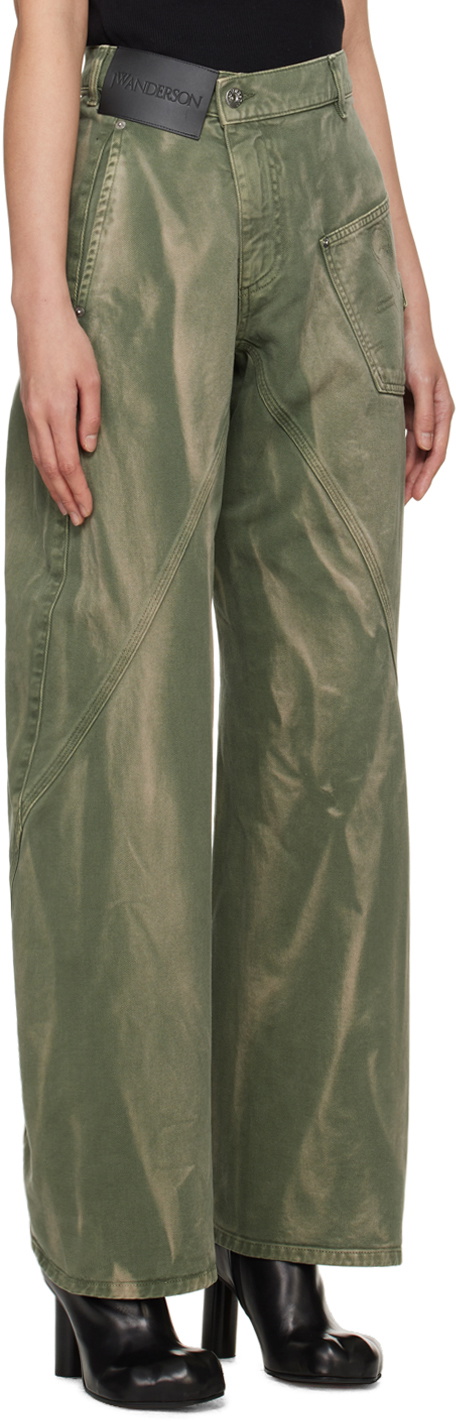JW Anderson Green Twisted Jeans JW Anderson