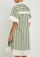 3.1 Phillip Lim Striped Cotton-blend Mini Dress White And Green