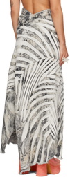 Masha Popova SSENSE Exclusive White & Black Denim Maxi Skirt
