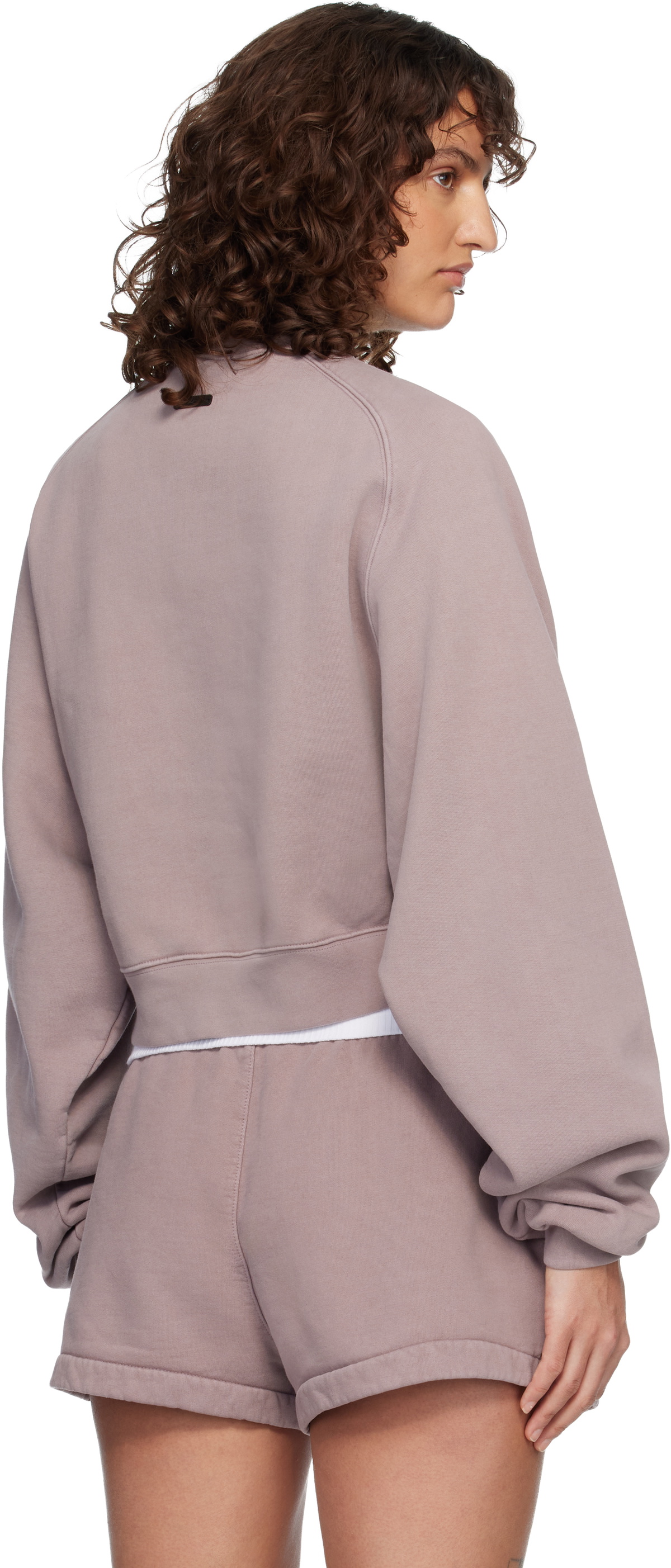 Fear of God ESSENTIALS Purple Campus 90's Cropped Raglan Sweatshirt