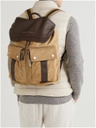 Brunello Cucinelli - Leather-Trimmed Suede Backpack
