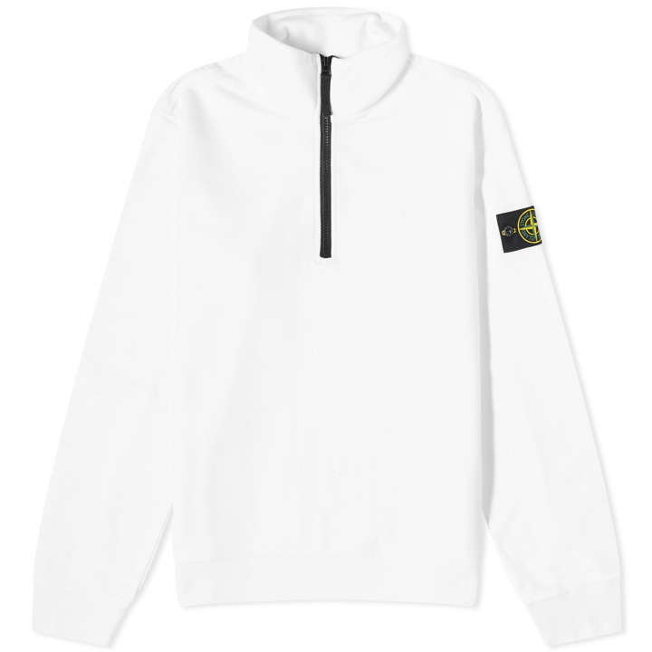 Photo: Stone Island Men's Garment Dyed Half Zip Sweat in White