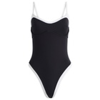 TALA Women's Contrast Underwired Swimsuit in Shadow Black