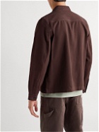 Folk - Garment-Washed Cotton-Twill Shirt Jacket - Burgundy