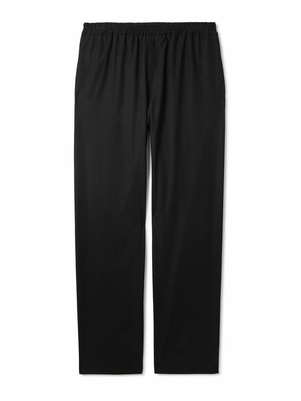 Photo: The Row - Jonah Wide-Leg Stretch Cotton and Cashmere-Blend Trousers - Black