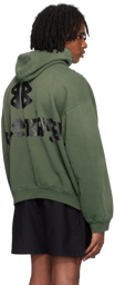 Balenciaga Green Tape Type Ripped Pocket Hoodie