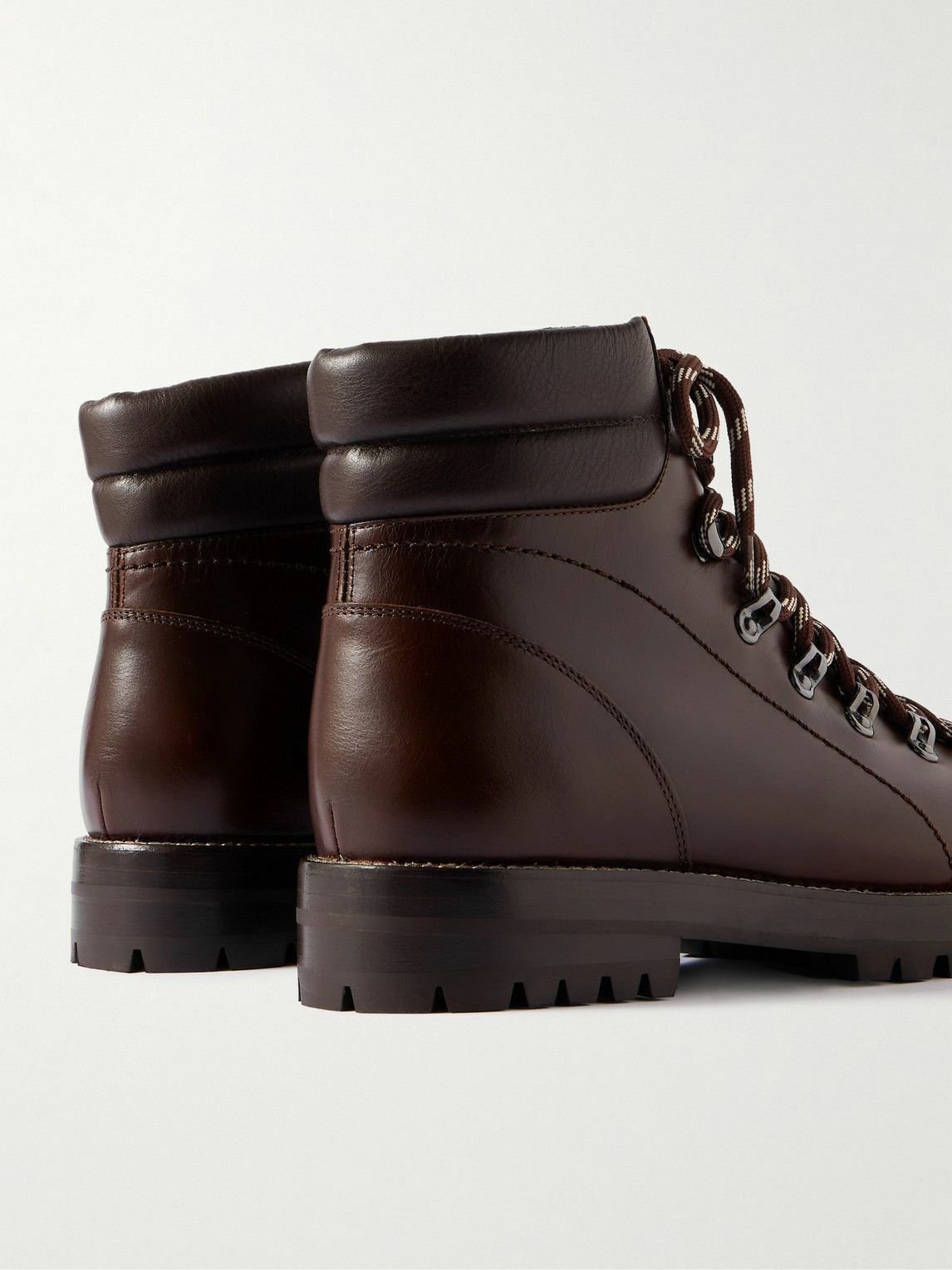 Manolo Blahnik - Janka Leather Hiking Boots - Brown