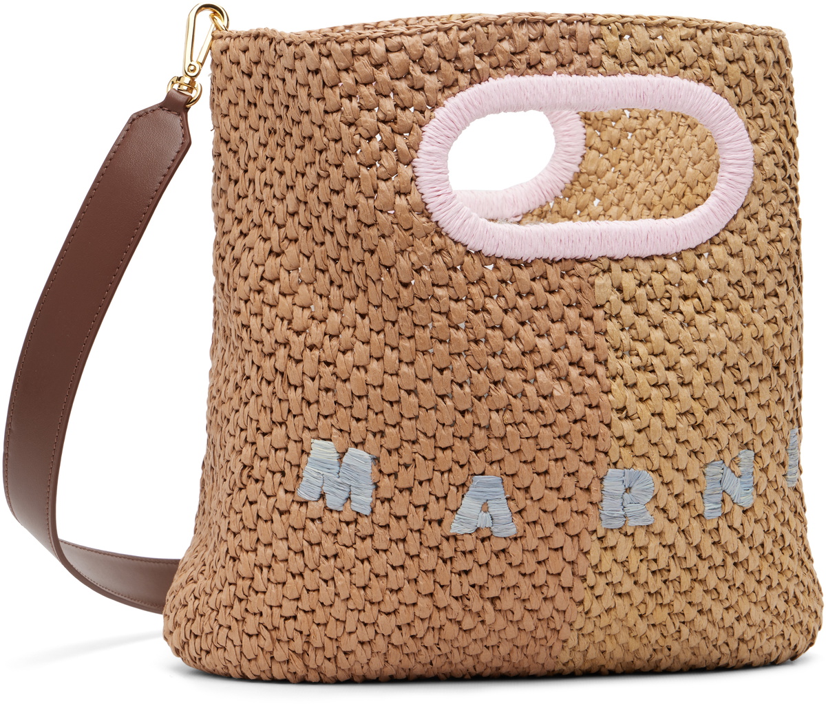 Marni Brown Paper Raffia Seaside Bag
