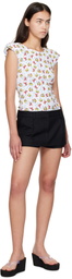 Ashley Williams White Print Baby Bodysuit