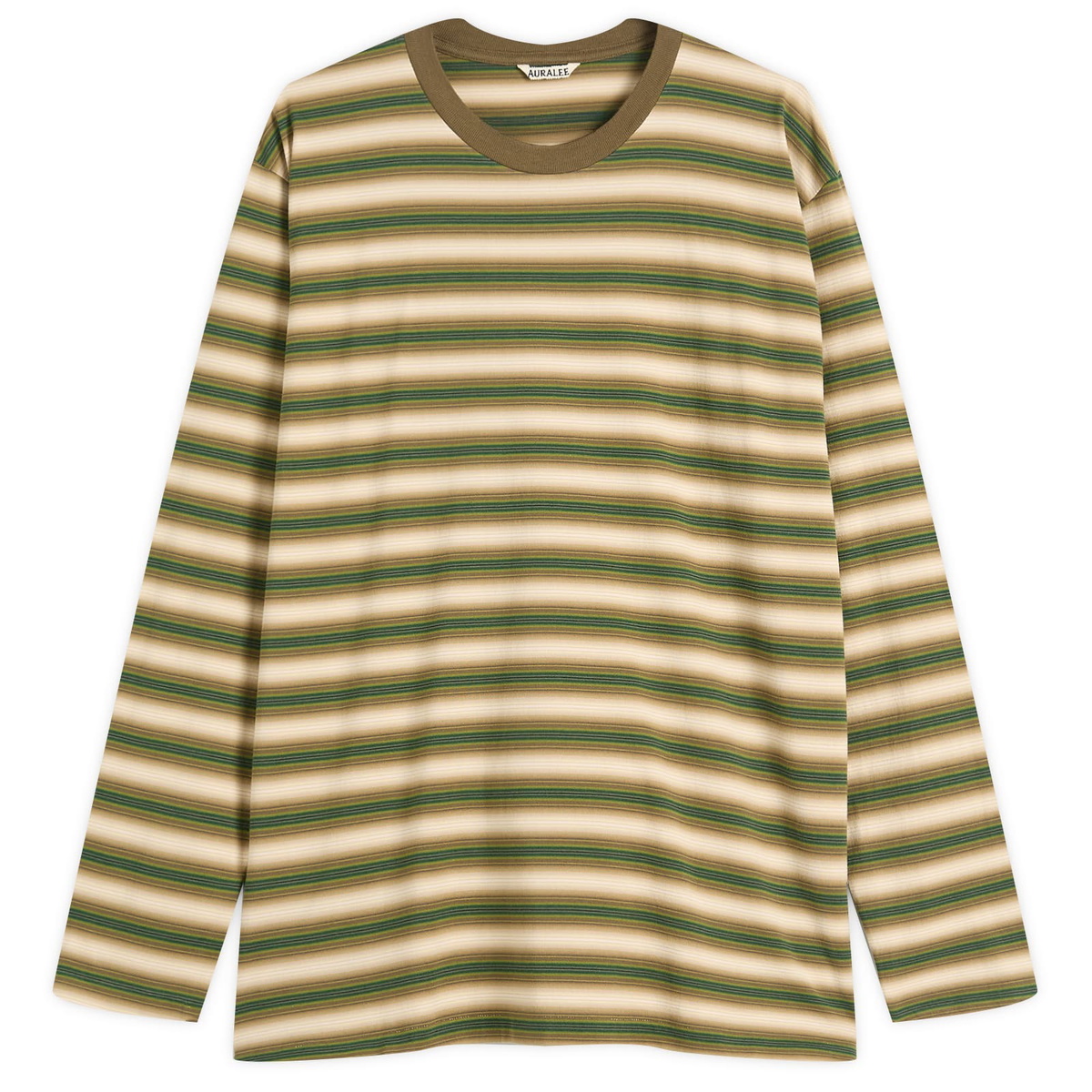 Auralee Men's Super Soft Wool Jersey T-Shirt in Light Green Auralee