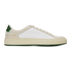 Common Projects White and Green Retro 70s Low Sneakers
