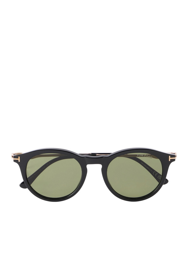 Photo: TOM FORD - Oliver 02 Round-Frame Acetate Sunglasses - Black