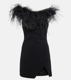 Giuseppe di Morabito Feather-trimmed off-shoulder minidress