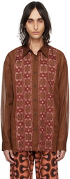 Dries Van Noten Orange Embroidered Shirt