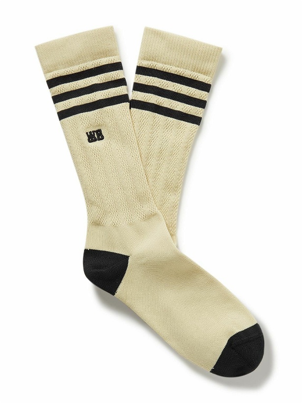 Photo: adidas Consortium - Wales Bonner Logo-Embroidered Striped Recycled Ribbed-Knit Socks - Neutrals