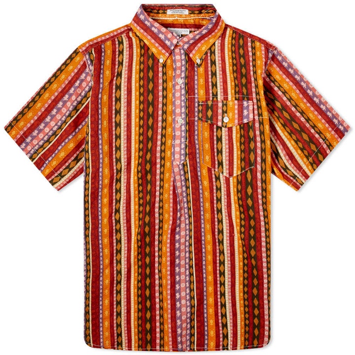 Photo: Engineered Garments Short Sleeve Multi Stripe Popover Button Down Shirt