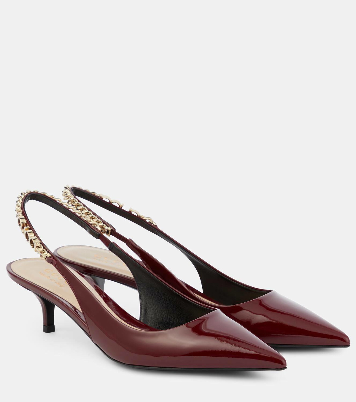 Gucci Gucci Signoria patent leather slingback pumps Gucci