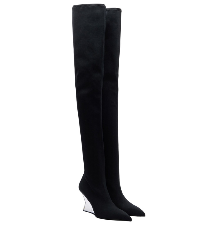 Photo: Balmain Knitted wedge over-the-knee boots