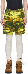 ERL Green Embroidered Shorts