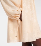 Chloé Gathered floral silk jacquard minidress
