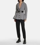 Alexander McQueen Ribbed-knit wool peplum cardigan