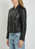 Emporio Armani Leather Biker Jacket Black
