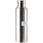 Thom Browne Silver Stainless Steel Logo Water Bottle, 24oz