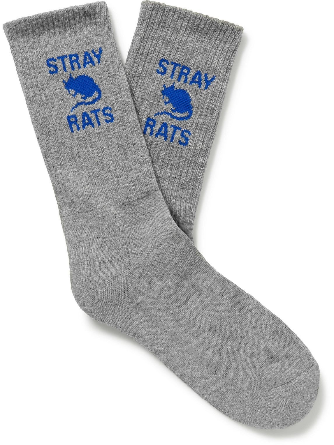 Photo: Stray Rats - Logo-Intarsia Cotton-Blend Socks
