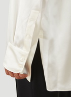 Satin Band Collar Shirt in Cream